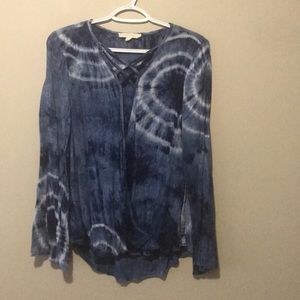 Onetheland Ty dyed blue long sleeved top